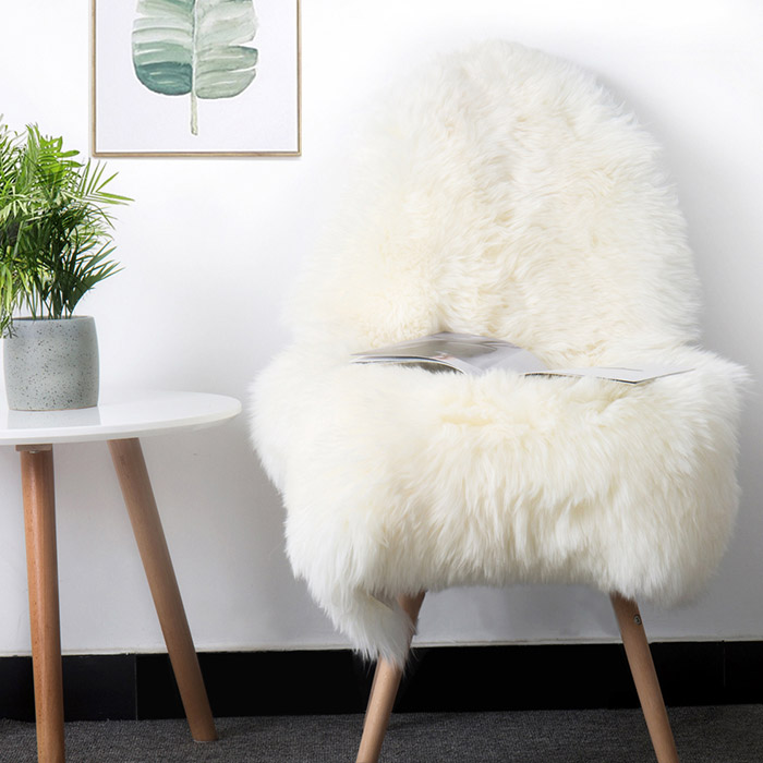 ニュージーランド原皮のムートン長毛フリース; シープスキン　ラグ, 90*60cm; 毛足 50-70mm