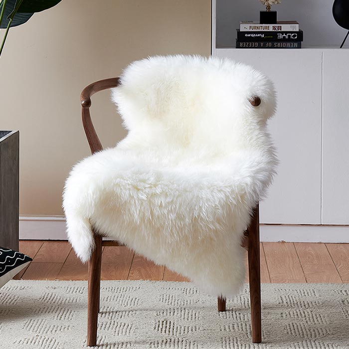 ニュージーランド原皮のムートン長毛フリース; シープスキン　ラグ, 90*60cm; 毛足 50-70mm