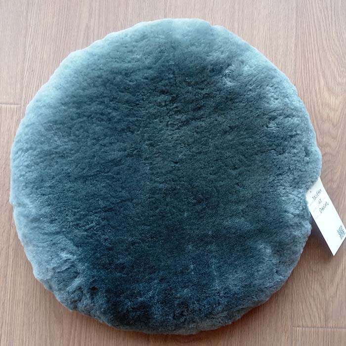 オーストラリア原皮　短毛 ウール シープスキン クッション; 円座　裏生地あり