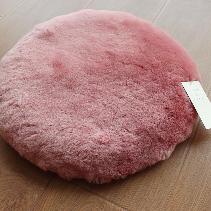 オーストラリア原皮　短毛 ウール シープスキン クッション; 円座　裏生地あり