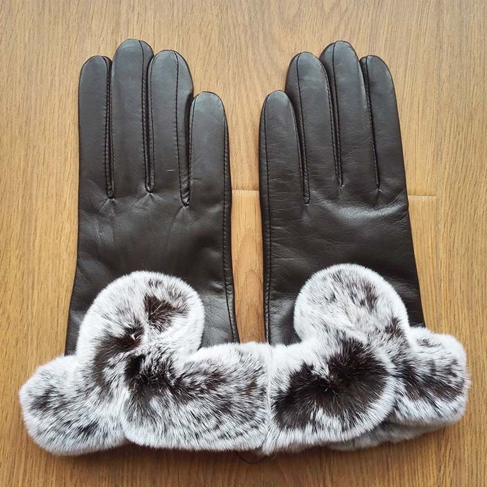 ラム革１００％ムートン手袋 ； レッキス；スマホン対応；レディース；　