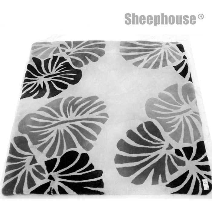 オーストラリア原皮,ラグ,カーペット, ム-トン,羊毛皮,手作り物,花柄デザイン,200CMX200CM