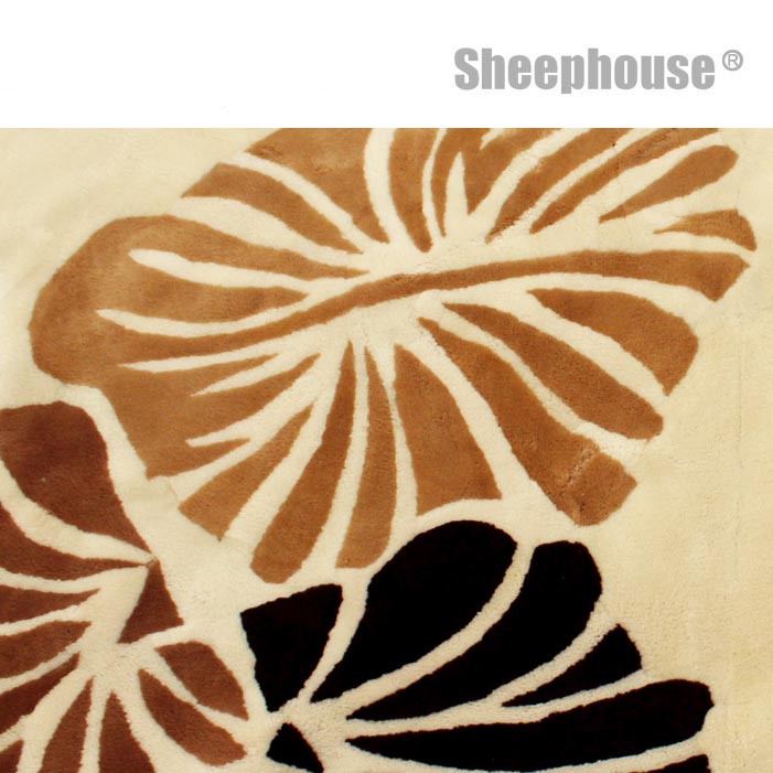 オーストラリア原皮,ラグ,カーペット, ム-トン,羊毛皮,手作り物,花柄デザイン,200CMX200CM