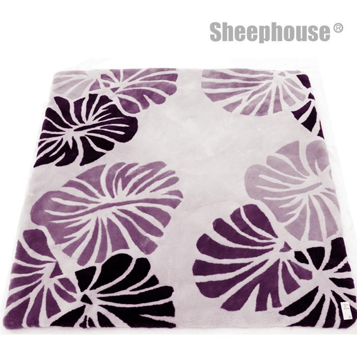 オーストラリア原皮,ラグ,カーペット, ム-トン,羊毛皮,手作り物,花柄デザイン,200CMX200CM